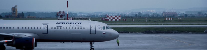 Aeroflot Maschine auf dem FLugfeld