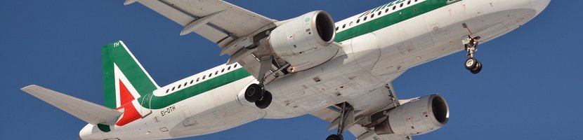 Alitalia-Flugzeug Abflug; Maschine gebt ab