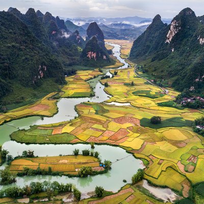 Ausblick über Vietnams Landschaft