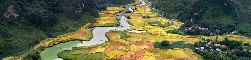Ausblick über Vietnams Landschaft
